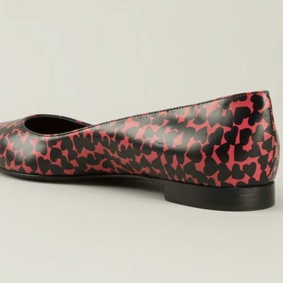 Saint Laurent YSL Paris 10 Ballerina Pointed Toe Leather Flats Hearts 39.5 9 - Picture 4 of 5